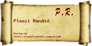 Pleszl Renátó névjegykártya