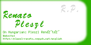 renato pleszl business card